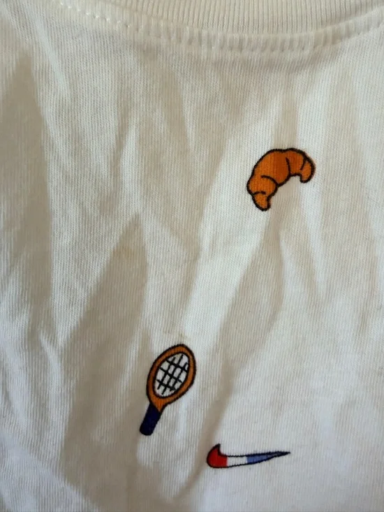 Nike XL French Tennis White Graphic Tank with Multicolor - Picture 3 of 4